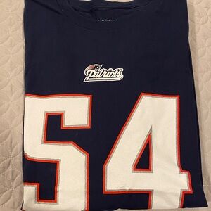 Mitchell & Ness Navy Tee with Patriots Logo and Number 54